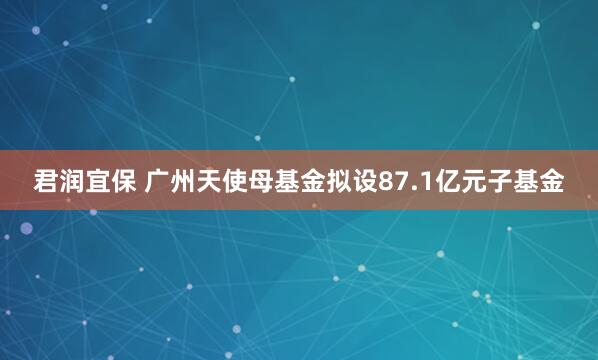 君润宜保 广州天使母基金拟设87.1亿元子基金